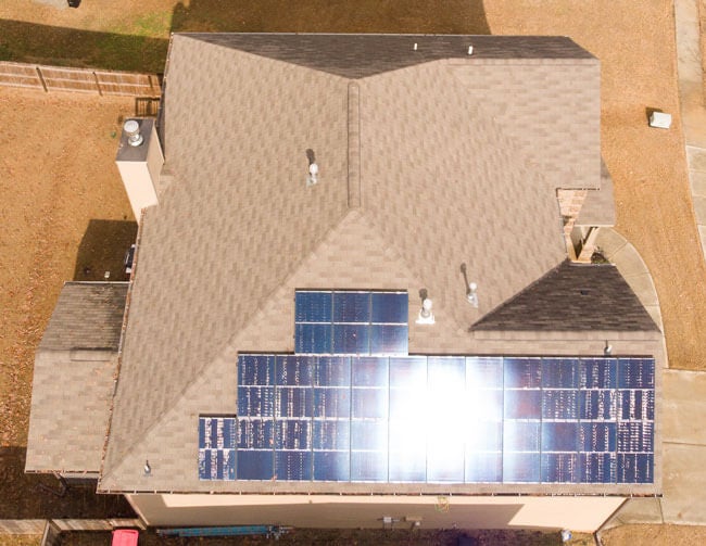 house with solar panels in Atlanta, GA
