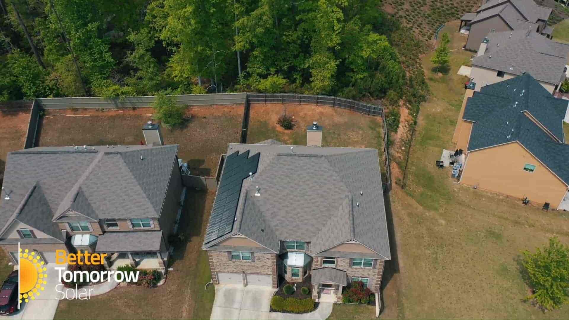 a house with solar panels in Atlanta, GA 